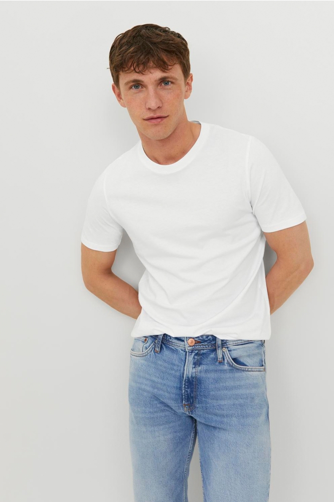JJEORGANIC BASIC TEE SS O-NECK NOOS 12156101 WHITE